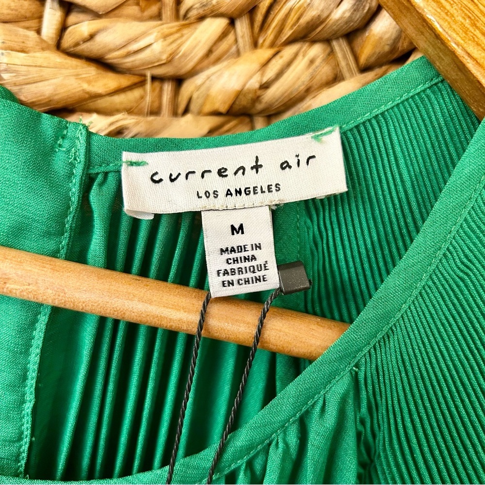 NWT Current Air Mona Pleated Maxi Dress Green Size Medium - Picture 14 of 16